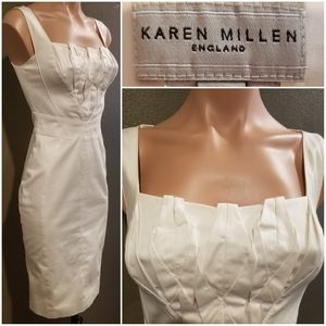 Karen Millen ivory origami fold bodycon dress 4